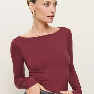 Reformation Wiley Knit Top in Chianti (XS)